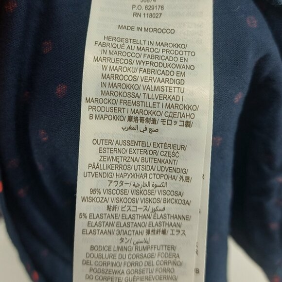 Boden Navy Blue Jersey Polka Dot Size 8 Petite - Picture 7 of 8